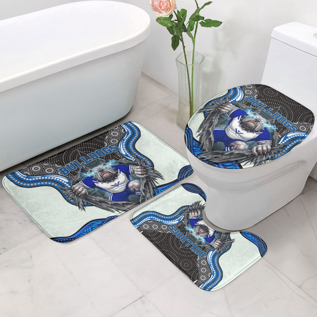 Canterbury Bankstown Bulldogs Rugby Bathroom Set The Scream of Lightning Eyes - Indigenous Dot Ripping Effect