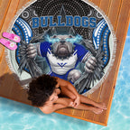 Canterbury Bankstown Bulldogs Rugby Beach Blanket The Scream of Lightning Eyes - Indigenous Dot Ripping Effect