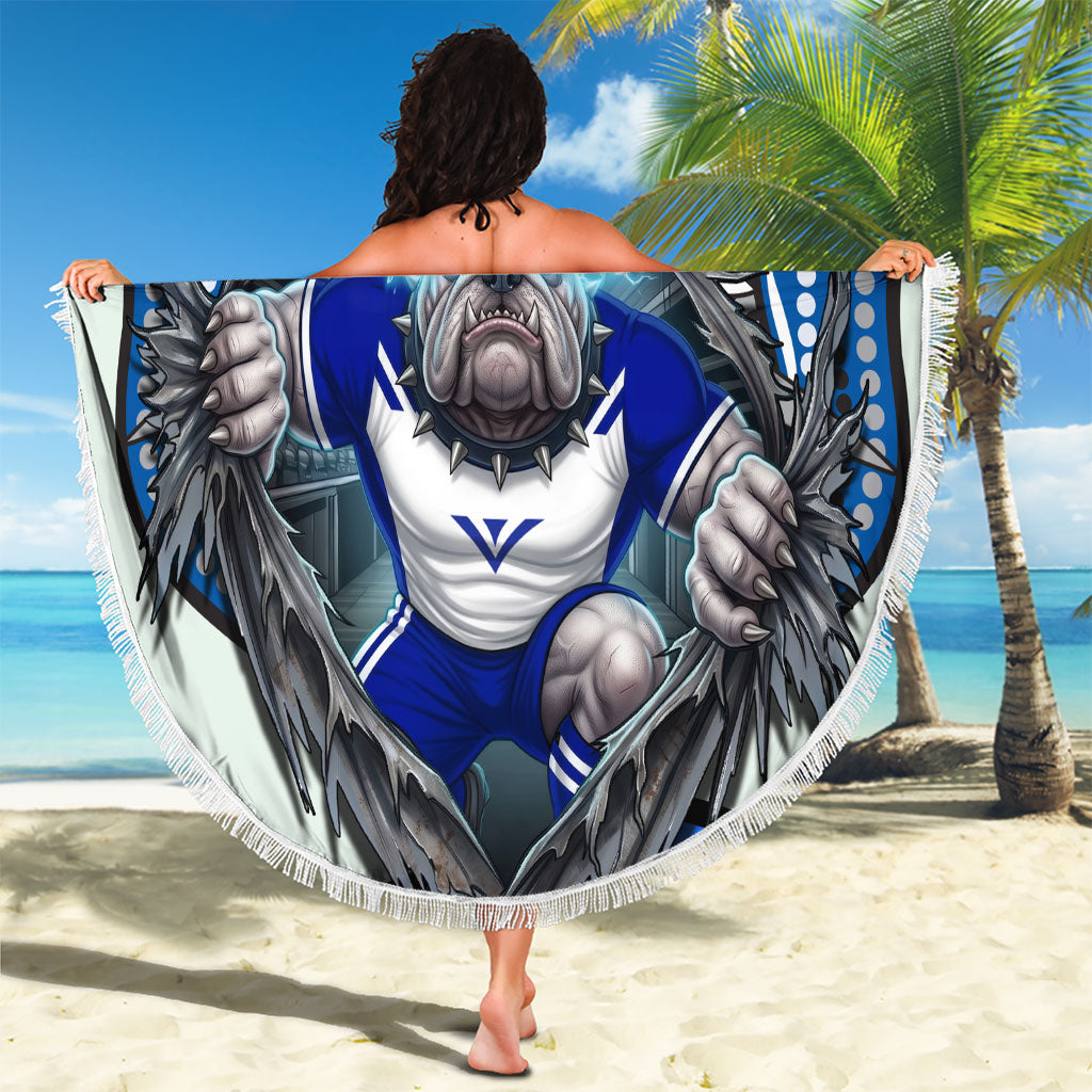 Canterbury Bankstown Bulldogs Rugby Beach Blanket The Scream of Lightning Eyes - Indigenous Dot Ripping Effect