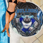 Canterbury Bankstown Bulldogs Rugby Beach Blanket The Scream of Lightning Eyes - Indigenous Dot Ripping Effect