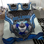 Canterbury Bankstown Bulldogs Rugby Bedding Set The Scream of Lightning Eyes - Indigenous Dot Ripping Effect