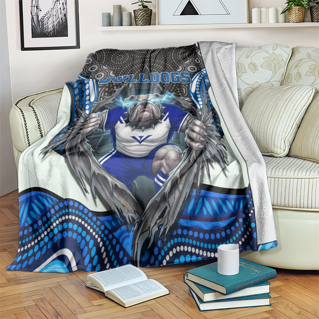 Canterbury Bankstown Bulldogs Rugby Blanket The Scream of Lightning Eyes - Indigenous Dot Ripping Effect