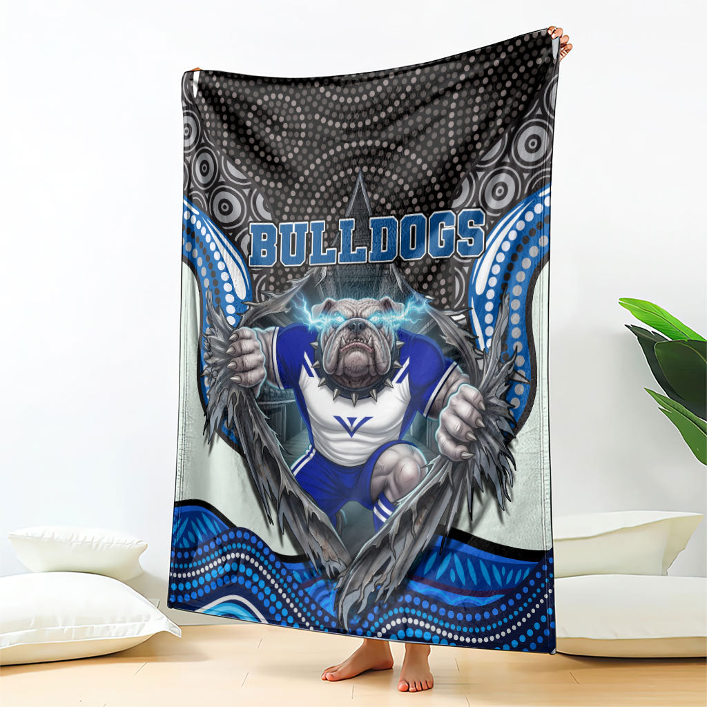 Canterbury Bankstown Bulldogs Rugby Blanket The Scream of Lightning Eyes - Indigenous Dot Ripping Effect
