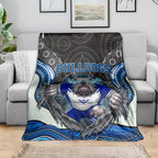 Canterbury Bankstown Bulldogs Rugby Blanket The Scream of Lightning Eyes - Indigenous Dot Ripping Effect
