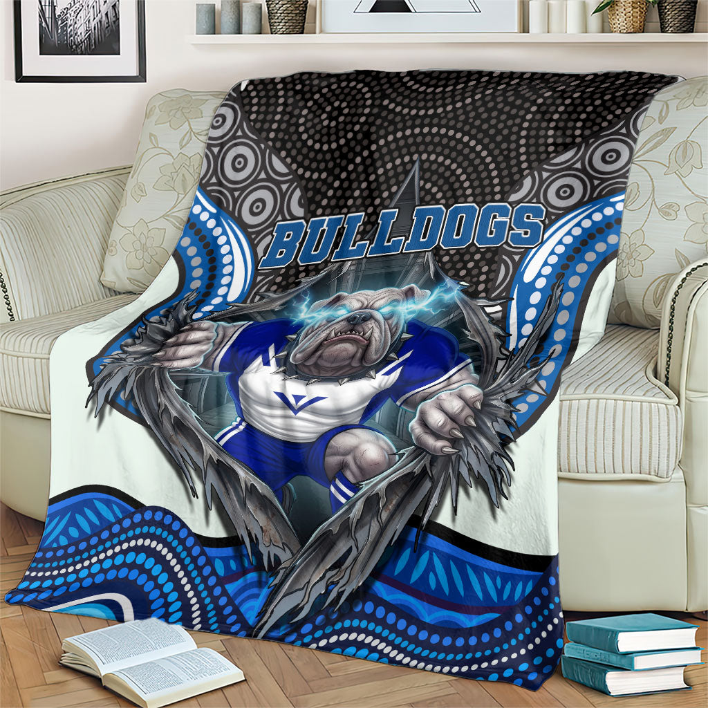 Canterbury Bankstown Bulldogs Rugby Blanket The Scream of Lightning Eyes - Indigenous Dot Ripping Effect