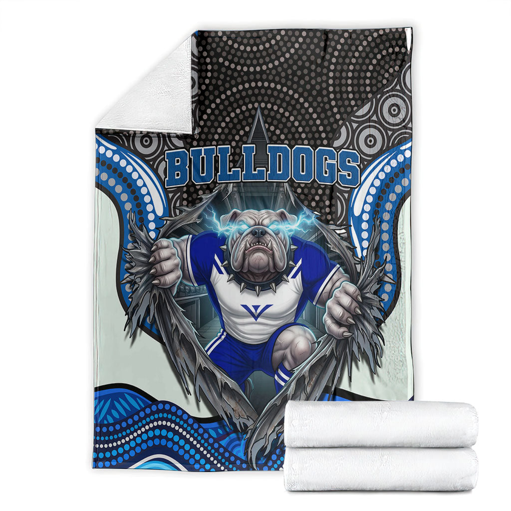 Canterbury Bankstown Bulldogs Rugby Blanket The Scream of Lightning Eyes - Indigenous Dot Ripping Effect