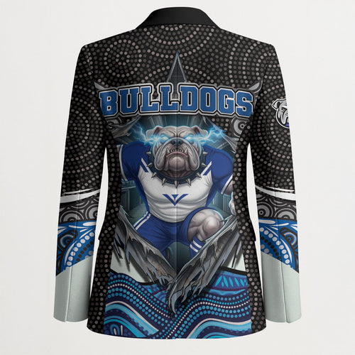 Canterbury Bankstown Bulldogs Rugby Blazer The Scream of Lightning Eyes - Indigenous Dot Ripping Effect