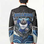 Canterbury Bankstown Bulldogs Rugby Blazer The Scream of Lightning Eyes - Indigenous Dot Ripping Effect