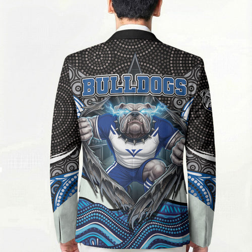 Canterbury Bankstown Bulldogs Rugby Blazer The Scream of Lightning Eyes - Indigenous Dot Ripping Effect