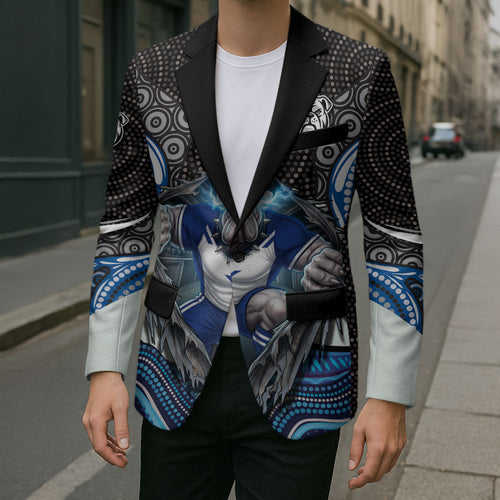 Canterbury Bankstown Bulldogs Rugby Blazer The Scream of Lightning Eyes - Indigenous Dot Ripping Effect