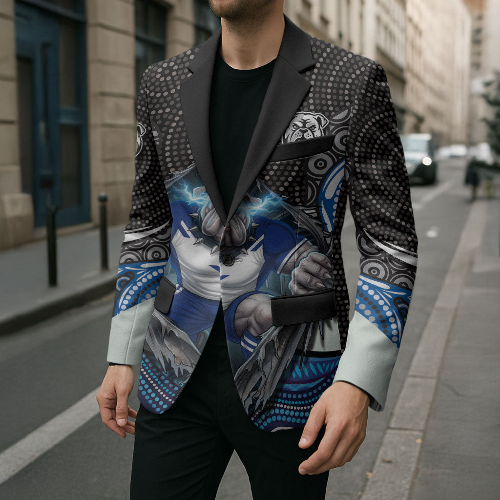 Canterbury Bankstown Bulldogs Rugby Blazer The Scream of Lightning Eyes - Indigenous Dot Ripping Effect