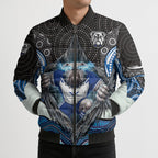 Canterbury Bankstown Bulldogs Rugby Bomber Puffer Jacket The Scream of Lightning Eyes - Indigenous Dot Ripping Effect