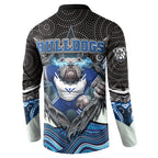 Canterbury Bankstown Bulldogs Rugby Button Sweatshirt The Scream of Lightning Eyes - Indigenous Dot Ripping Effect