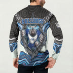Canterbury Bankstown Bulldogs Rugby Button Sweatshirt The Scream of Lightning Eyes - Indigenous Dot Ripping Effect