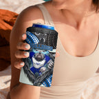 Canterbury Bankstown Bulldogs Rugby 4 in 1 Can Cooler Tumbler The Scream of Lightning Eyes - Indigenous Dot Ripping Effect