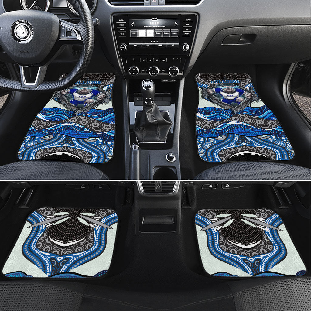 Canterbury Bankstown Bulldogs Rugby Car Mats The Scream of Lightning Eyes - Indigenous Dot Ripping Effect