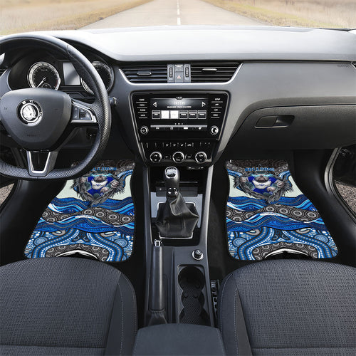 Canterbury Bankstown Bulldogs Rugby Car Mats The Scream of Lightning Eyes - Indigenous Dot Ripping Effect