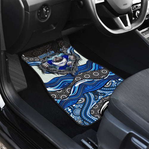 Canterbury Bankstown Bulldogs Rugby Car Mats The Scream of Lightning Eyes - Indigenous Dot Ripping Effect