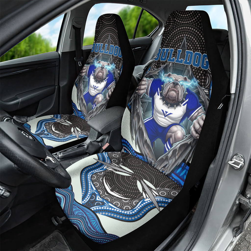 Canterbury Bankstown Bulldogs Rugby Car Seat Cover The Scream of Lightning Eyes - Indigenous Dot Ripping Effect