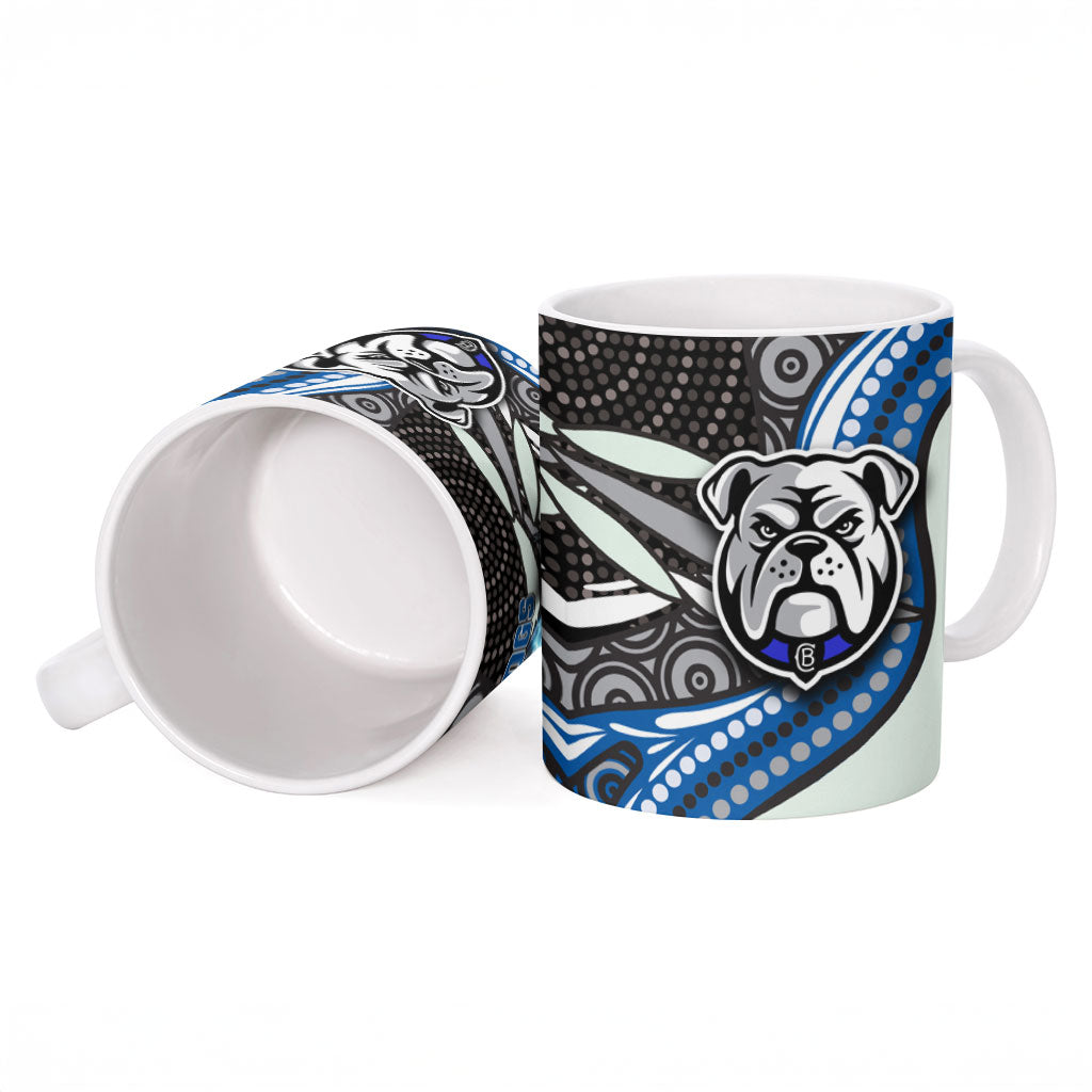 Canterbury Bankstown Bulldogs Rugby Ceramic Mug The Scream of Lightning Eyes - Indigenous Dot Ripping Effect