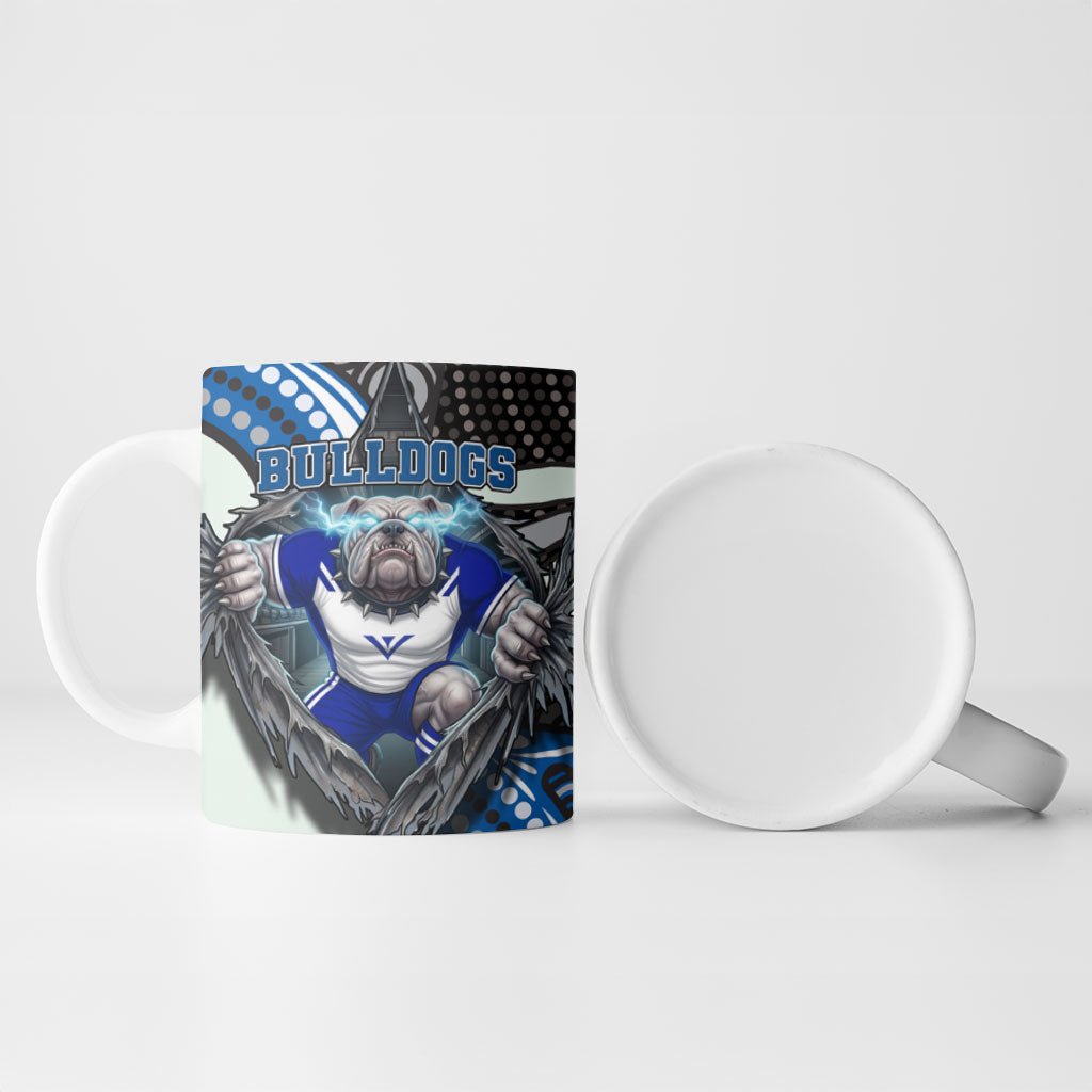 Canterbury Bankstown Bulldogs Rugby Ceramic Mug The Scream of Lightning Eyes - Indigenous Dot Ripping Effect