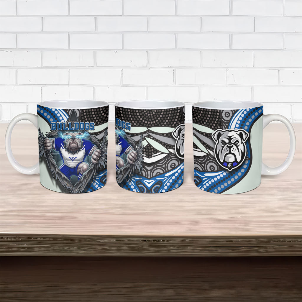 Canterbury Bankstown Bulldogs Rugby Ceramic Mug The Scream of Lightning Eyes - Indigenous Dot Ripping Effect