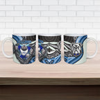 Canterbury Bankstown Bulldogs Rugby Ceramic Mug The Scream of Lightning Eyes - Indigenous Dot Ripping Effect