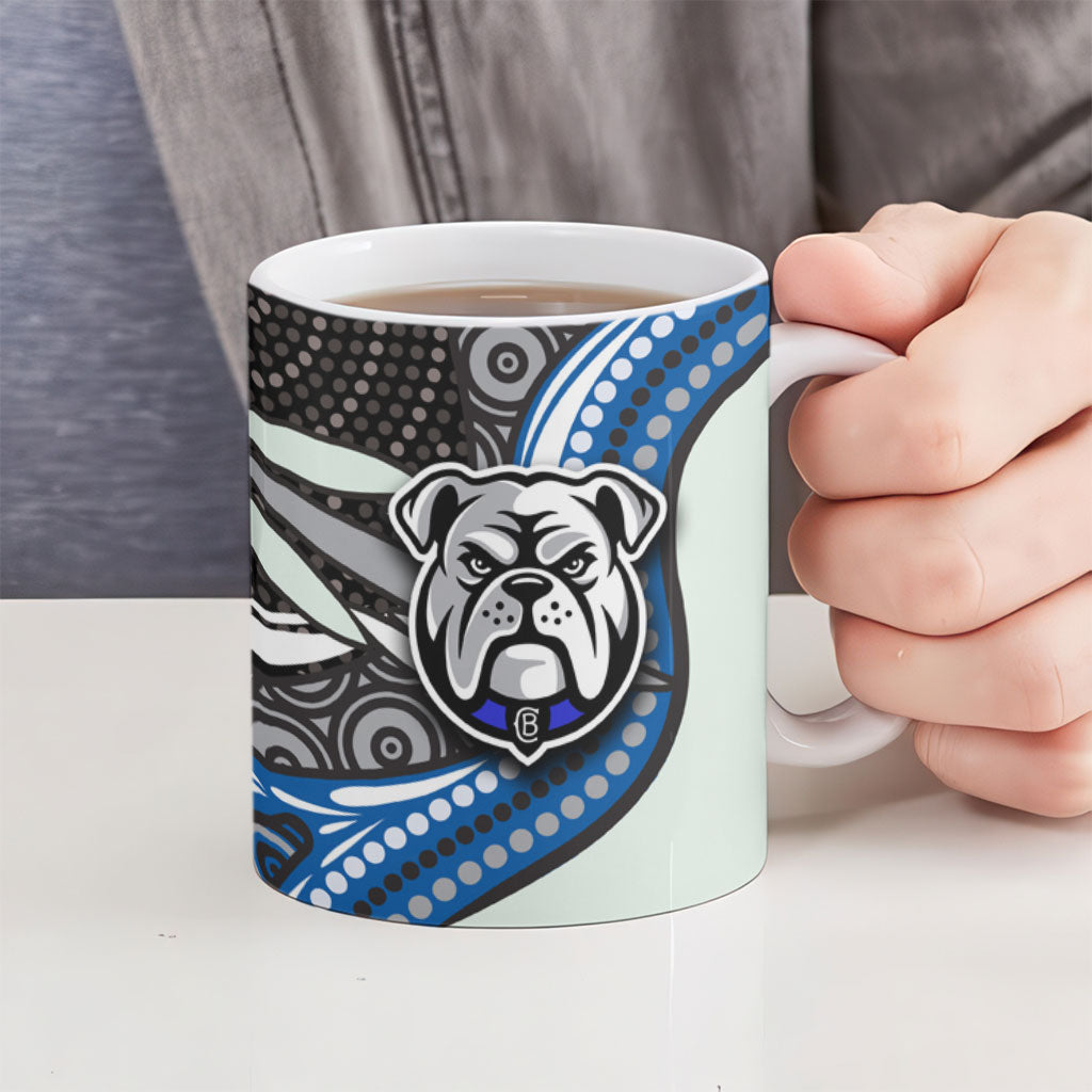 Canterbury Bankstown Bulldogs Rugby Ceramic Mug The Scream of Lightning Eyes - Indigenous Dot Ripping Effect