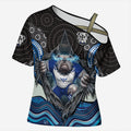 Canterbury Bankstown Bulldogs Rugby Cross Shoulder Shirt The Scream of Lightning Eyes - Indigenous Dot Ripping Effect