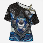 Canterbury Bankstown Bulldogs Rugby Cross Shoulder Shirt The Scream of Lightning Eyes - Indigenous Dot Ripping Effect