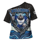 Canterbury Bankstown Bulldogs Rugby Cross Shoulder Shirt The Scream of Lightning Eyes - Indigenous Dot Ripping Effect