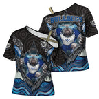 Canterbury Bankstown Bulldogs Rugby Cross Shoulder Shirt The Scream of Lightning Eyes - Indigenous Dot Ripping Effect
