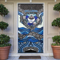 Canterbury Bankstown Bulldogs Rugby Door Cover The Scream of Lightning Eyes - Indigenous Dot Ripping Effect