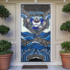 Canterbury Bankstown Bulldogs Rugby Door Cover The Scream of Lightning Eyes - Indigenous Dot Ripping Effect