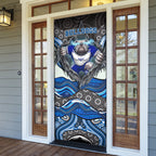 Canterbury Bankstown Bulldogs Rugby Door Cover The Scream of Lightning Eyes - Indigenous Dot Ripping Effect
