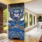 Canterbury Bankstown Bulldogs Rugby Door Cover The Scream of Lightning Eyes - Indigenous Dot Ripping Effect