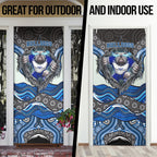 Canterbury Bankstown Bulldogs Rugby Door Cover The Scream of Lightning Eyes - Indigenous Dot Ripping Effect