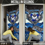 Canterbury Bankstown Bulldogs Rugby Door Cover The Scream of Lightning Eyes - Indigenous Dot Ripping Effect