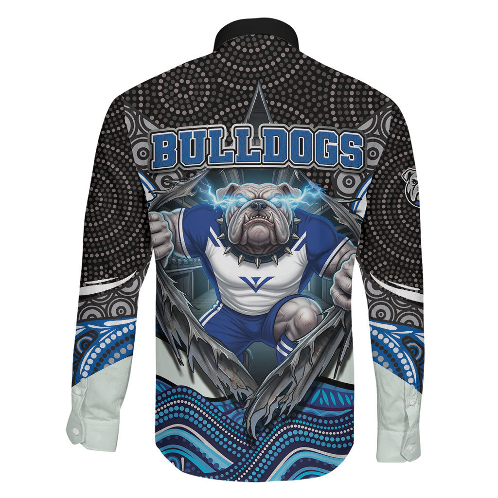 Canterbury Bankstown Bulldogs Rugby Family Matching Mermaid Dress and Hawaiian Shirt The Scream of Lightning Eyes - Indigenous Dot Ripping Effect