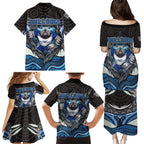 Canterbury Bankstown Bulldogs Rugby Family Matching Puletasi and Hawaiian Shirt The Scream of Lightning Eyes - Indigenous Dot Ripping Effect