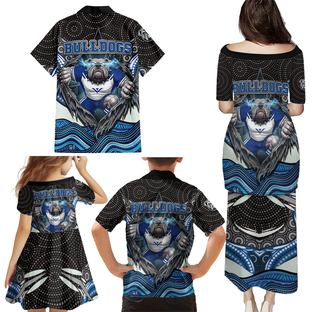Canterbury Bankstown Bulldogs Rugby Family Matching Puletasi and Hawaiian Shirt The Scream of Lightning Eyes - Indigenous Dot Ripping Effect
