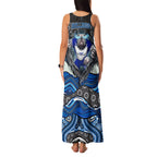 Canterbury Bankstown Bulldogs Rugby Family Matching Tank Maxi Dress and Hawaiian Shirt The Scream of Lightning Eyes - Indigenous Dot Ripping Effect