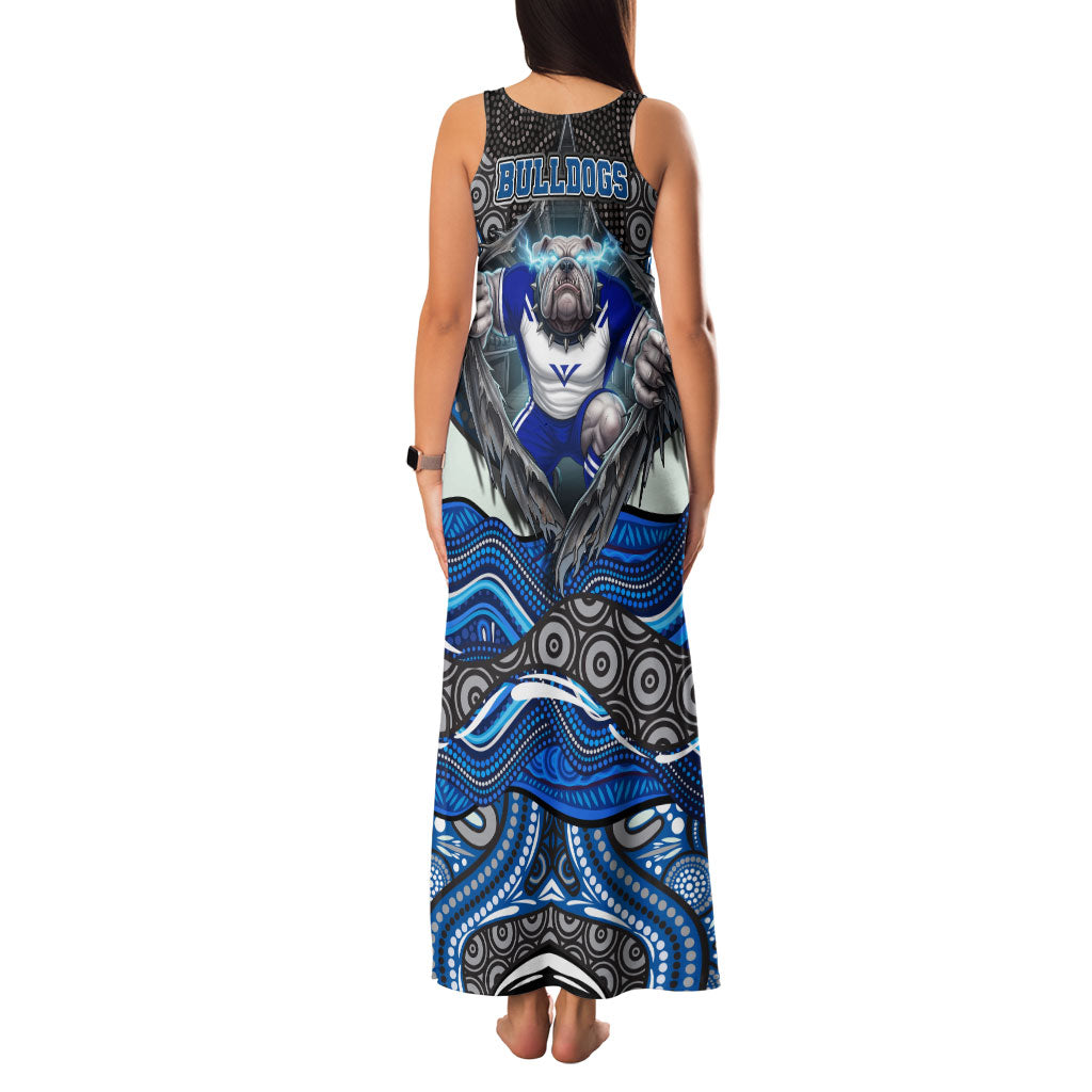 Canterbury Bankstown Bulldogs Rugby Family Matching Tank Maxi Dress and Hawaiian Shirt The Scream of Lightning Eyes - Indigenous Dot Ripping Effect