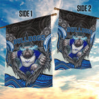 Canterbury Bankstown Bulldogs Rugby Garden Flag The Scream of Lightning Eyes - Indigenous Dot Ripping Effect
