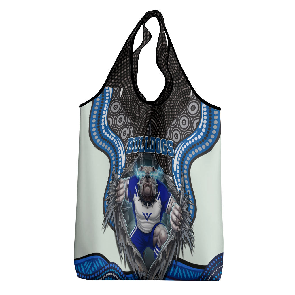 Canterbury Bankstown Bulldogs Rugby Grocery Bag The Scream of Lightning Eyes - Indigenous Dot Ripping Effect