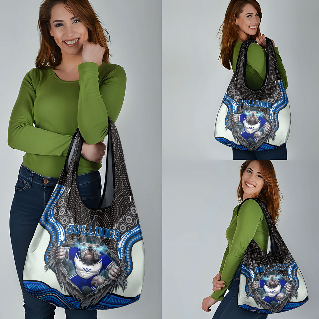 Canterbury Bankstown Bulldogs Rugby Grocery Bag The Scream of Lightning Eyes - Indigenous Dot Ripping Effect