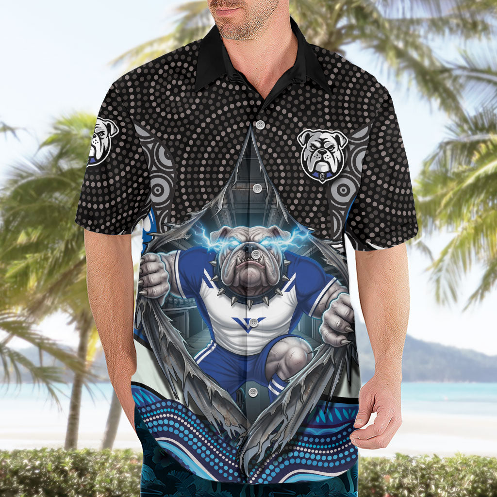 Canterbury Bankstown Bulldogs Rugby Hawaiian Shirt The Scream of Lightning Eyes - Indigenous Dot Ripping Effect