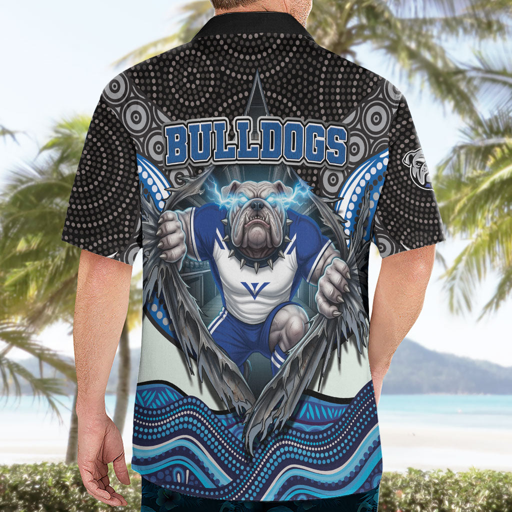Canterbury Bankstown Bulldogs Rugby Hawaiian Shirt The Scream of Lightning Eyes - Indigenous Dot Ripping Effect
