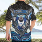 Canterbury Bankstown Bulldogs Rugby Hawaiian Shirt The Scream of Lightning Eyes - Indigenous Dot Ripping Effect