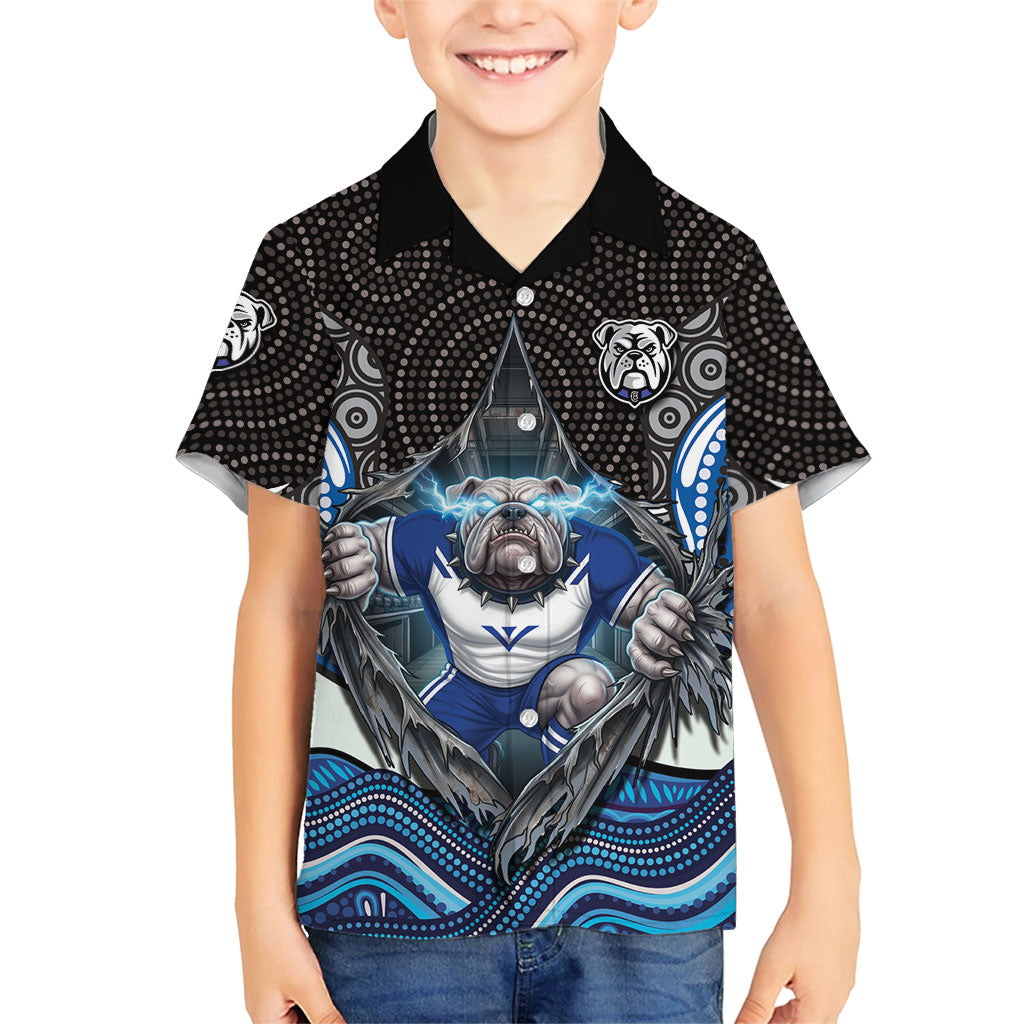 Canterbury Bankstown Bulldogs Rugby Hawaiian Shirt The Scream of Lightning Eyes - Indigenous Dot Ripping Effect